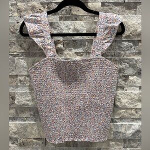 Floral Print Women's Top, size L, excellent condition stretchy throughout